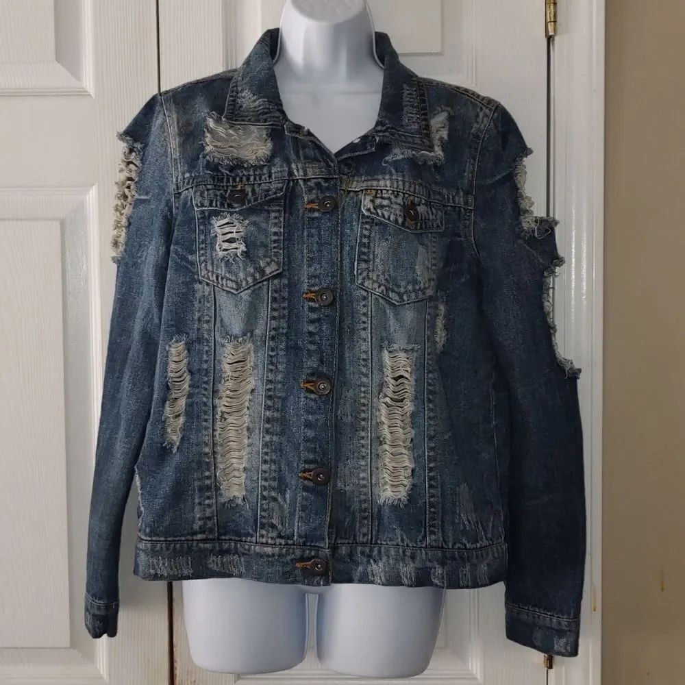 Highway Jeans super distressed trashed jeanβjacket
